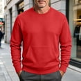 thumbnail image 5 of Mens Sweatshirt Zaewscy Men Long Sleeve Solid Round Neck Pocket Sport Sweatshirts Red M, 5 of 9