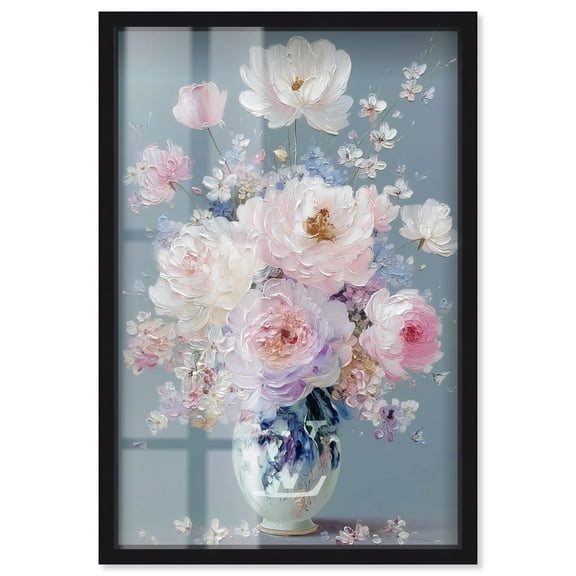 Blossoming Dream Floral Shadowbox Print Floral Art Prints by Art Remedy, Black Frame, 10 x 15