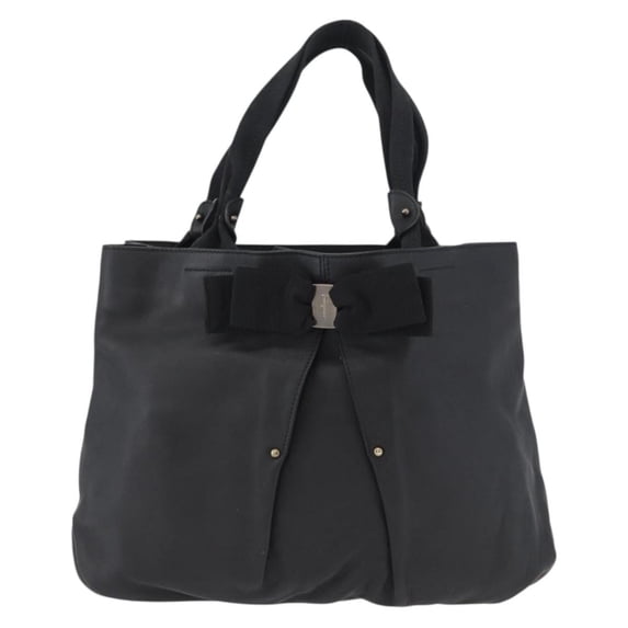 Pre-Owned Salvatore Ferragamo Vala Tote Leather Black Leather Tote Bag Bag