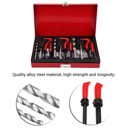 

Mavis Laven 88Pcs Thread Repair Tool Kit M6 M8 M10 Tap Drill Insert Set Thread Repair Kit