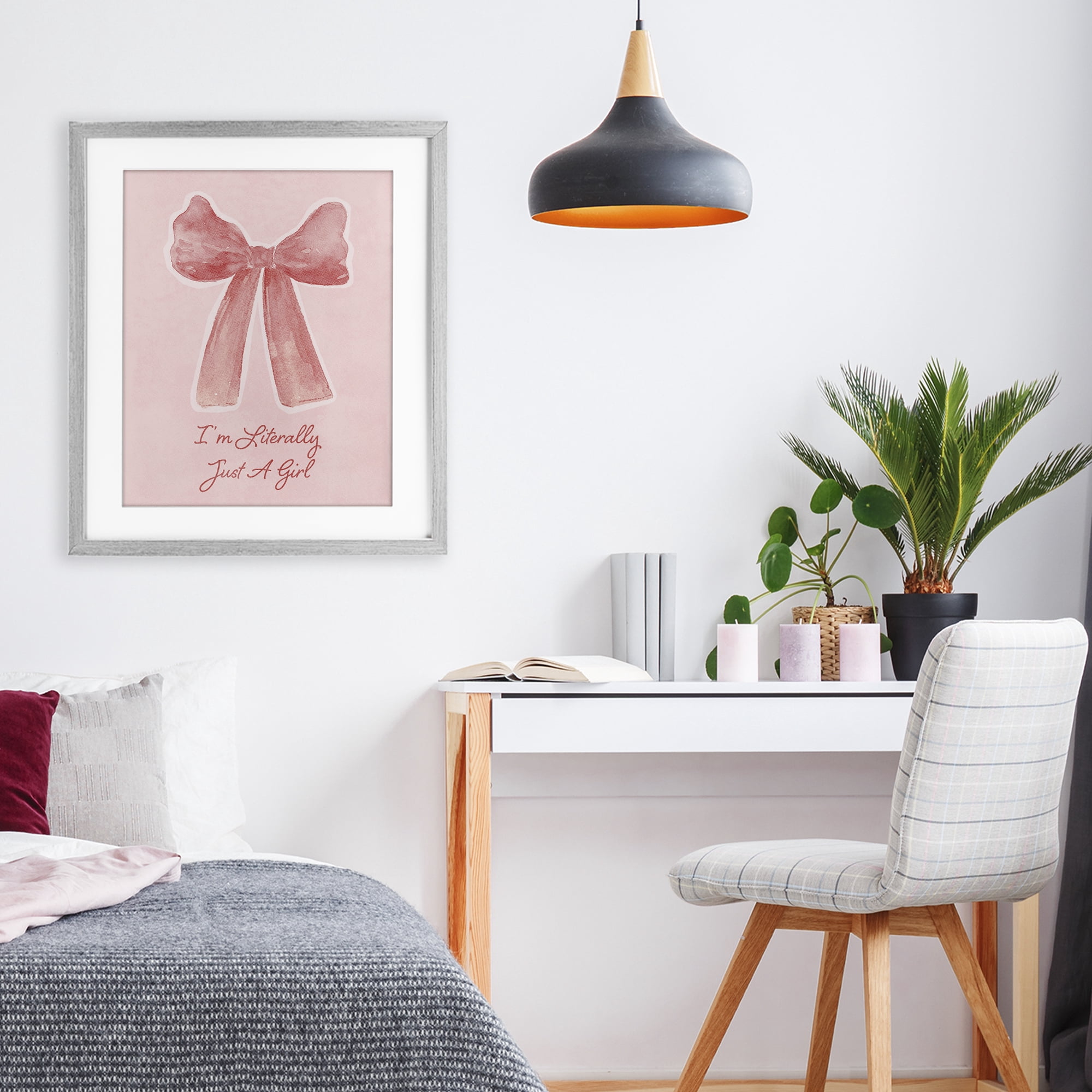 Stupell Industries Literally Just A Girl Gray Framed Print Under Glass, design by Lucille Price