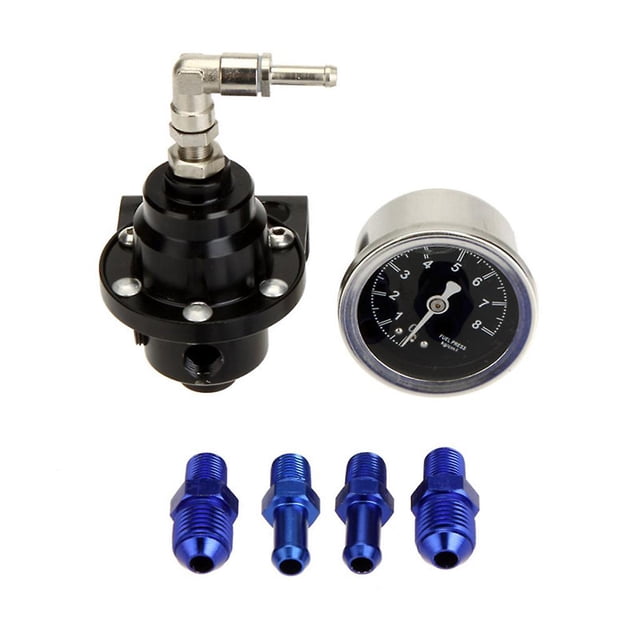 Regulador de presión de combustible de aluminio ajustable universal con kit de calibre 7 colores