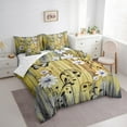 thumbnail image 3 of jejeloiu Kawaii Daisy Flower 7 Pieces Bedding Comforter Set,Rustic Farmhouse Cabin Full Bedding Set,Yellow Gray White Fitted Sheet Flat Sheet For Men Women,Ultra Soft Home Decor Reversible, 3 of 8