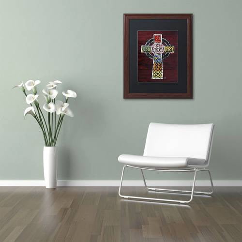 Trademark Fine Art 'Celtic Cross' Canvas Art by Design Turnpike, Black Matte, Wood Frame