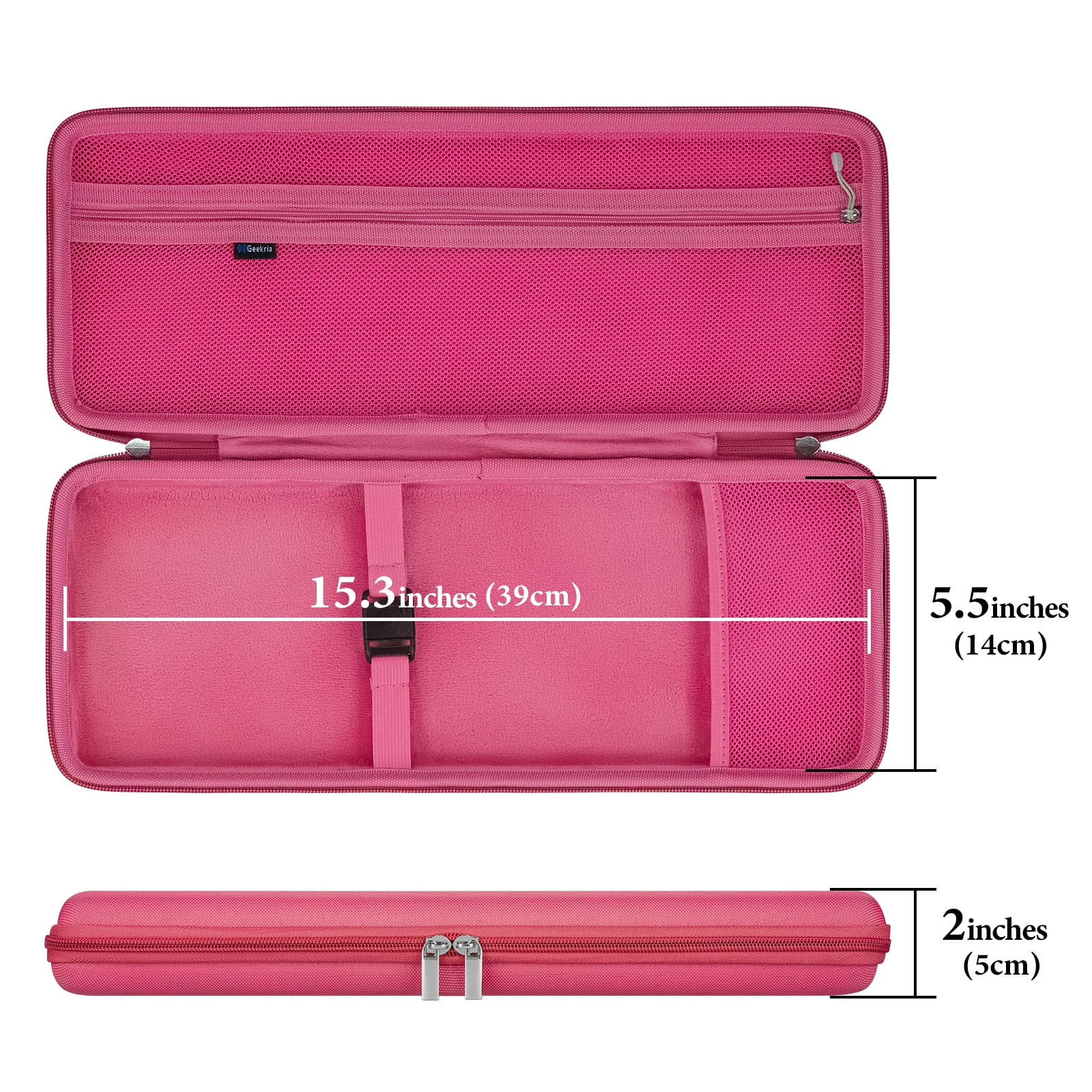 Geekria 75% Keyboard Case, Hard Shell Travel Carrying Bag for Compact 84 Key Computer Mechanical Gaming Keyboard, Compatible with Nuphy Air75, Logitech POP Keys/ POP ICON Combo (Rose)
