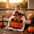 thumbnail image 6 of SLYNSHome Halloween Throw Blanket Cute Highland Cow Sitting On Pumpkin Print Soft Flannel Fleece Cozy Lightweight Decorative Blanket For Couch Sofa Bedroom Fall Home Decor, 6 of 6
