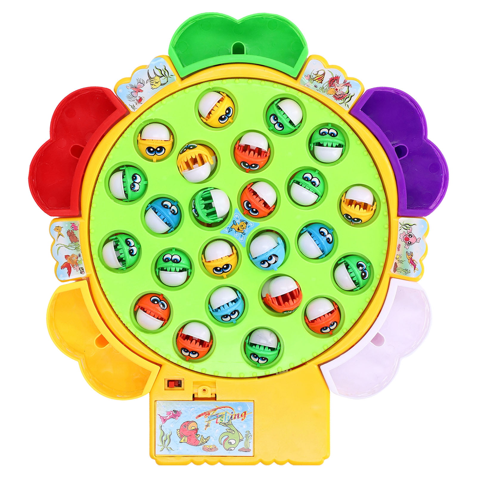 Ymiko Fishing Game Play Set 24 Fish 5 Poles Rotating Fishing Game Board  Gift For Kids Toddlers With Music,Fishing Toy Games,Colorful Fishing Toy  Games