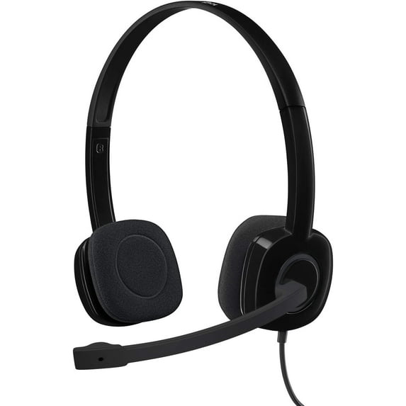 Pre-Owned Logitech 3.5 mm Analog Stereo Headset H151 with Boom Microphone Bulk Package non Retail Box