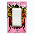 thumbnail image 1 of Metal Light Switch Plate Cover Unique Floral Lady Bug Pink BUT015, 1 of 13