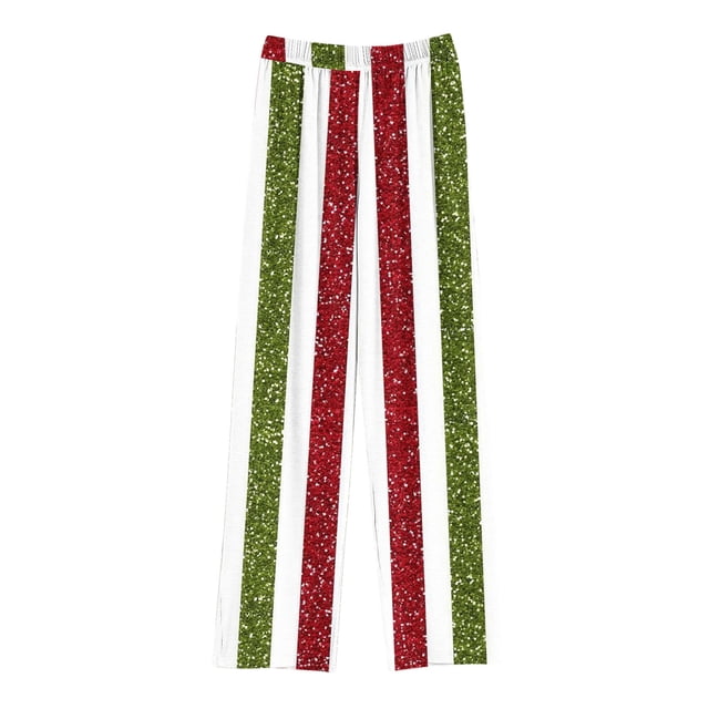 Odeerbi 4-14 Años Niños Niñas Navidad Striped Pijama Pantalones Straight Leg Sleepwear Bottoms Deportes Linterna Pantalones