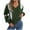Olive Green, variant on TFEOQRY Women's V Neck Sweater Color Block Distressed Pattern Loose Knit Casual Pullover Fall Winter Top Olive Green
