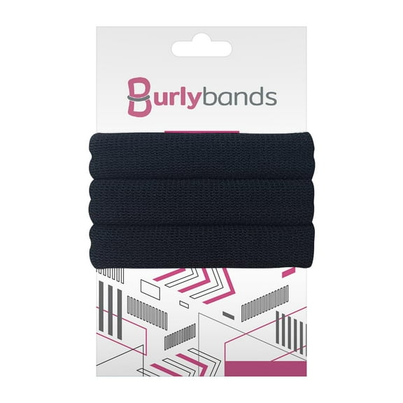 Burlybands Large Hair Ties, Black, 3-Pack