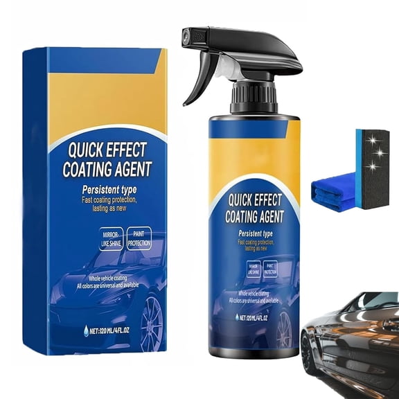 Quick Effect Coating Agent Spray, 2pcs Advanced Quik Effect Coding Agent for Car, Multi-Functional Coating Renewal Agent Spray, 4 Oz/120 Ml, Perfect Shine and Protection for Trucks, Motorcycles(1pc)