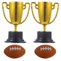2 Sets of 4-Inch Mini Plastic Trophy Awards, Small Trophies for Sports, Competitions, Party Favors, Recognition, Bulk Prize Pack
