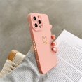 thumbnail image 1 of Candy Color Silicone Phone Case For iPhone 15 14 13 Pro Max Plus Cute Love Heart Frame Soft Cover, 1 of 5