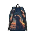 thumbnail image 2 of Naloa Starry Sky Cloud Puppy Canvas Backpack for Men Women Rucksack Casual Travel Daypack College Tote Satchel Bookbag for Teens-Small, 2 of 7