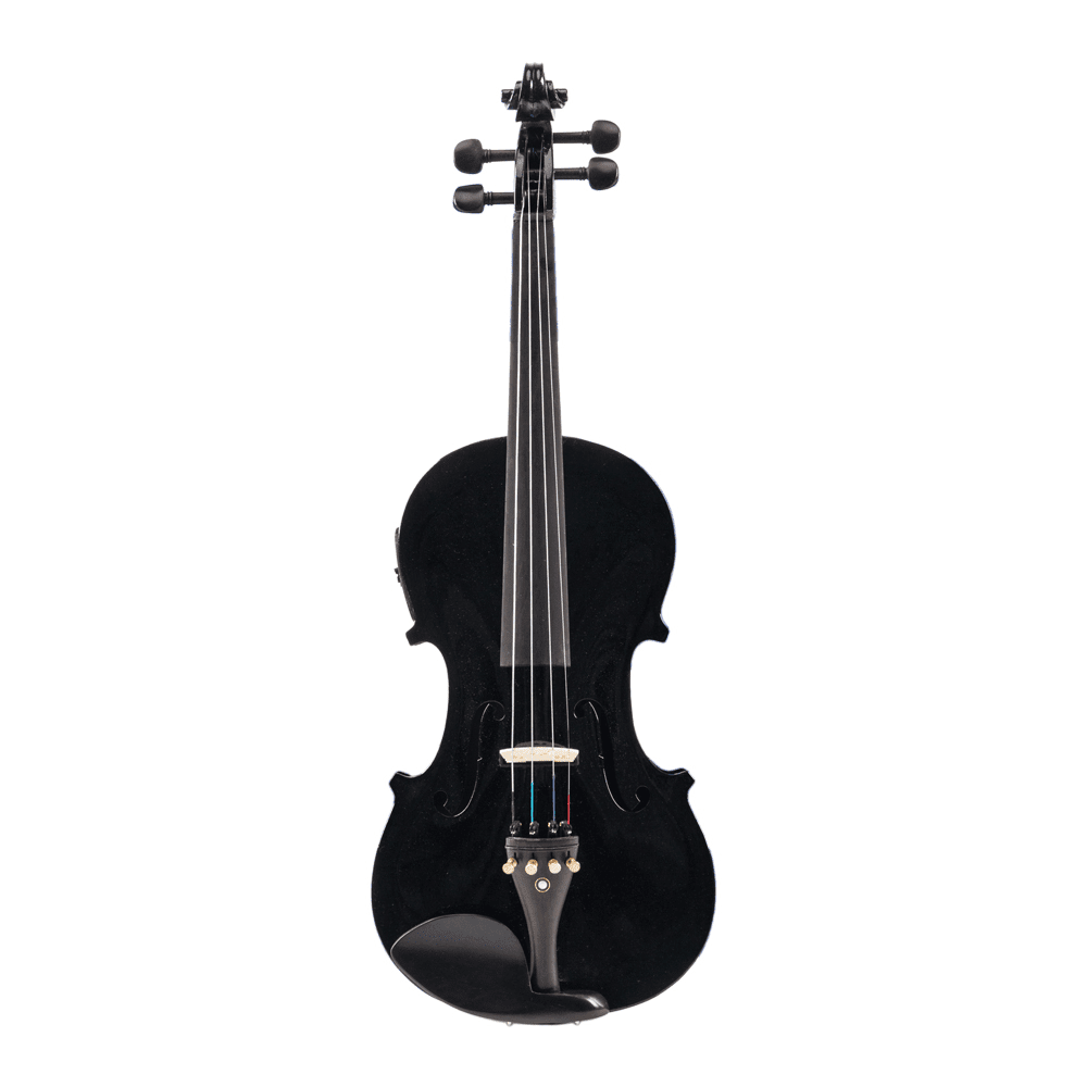 Tcbosik 4/4 Violin Set with Electronic Tuner and Connecting Wire for Adults, Fiddle Beginner Kit with Case, Bow, Strings and Shoulder Rest, Black