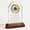 Human Sunshine, variant on God Themed Decorative Glass Clock with Wooden Base, 11.02 x 9.33 x 4.41 in