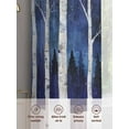 thumbnail image 3 of Blue Forest Sheer Curtains for Living Room Bedroom Vintage Night Trees Trunk Branch Sheer Curtains 45 Inch Long 2 Panels Set Light Filtering Curtain Window Treatments Drapes for Dining Room, 3 of 6