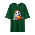 thumbnail image 4 of YLHFASHION T-shirt d'Halloween pour Femmes Manches Courtes Col Rond Imprimé Citrouille Décontracté Automne, 4 of 4