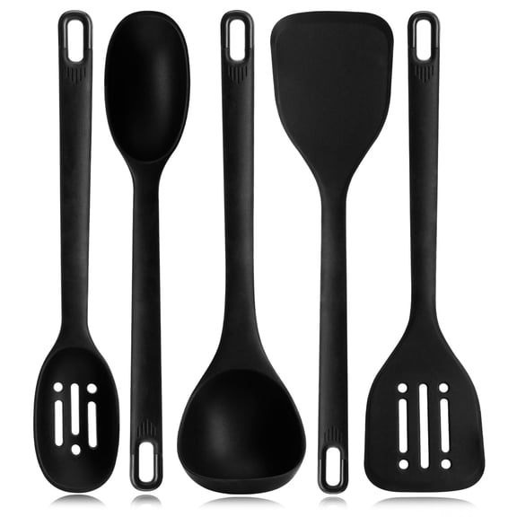 Silicone Kitchen Cooking Utensils Set, Heat Resistant 13inch Long Kitchen Gadgets, BPA Free Non Stick Rubber Cook Accessories For Food Prep, Frying, Serving, Basting