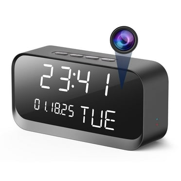 Security Camera Clock, Wireless Nanny Cam with 1080P HD Live Feed, Clear Night Vision, AI Motion Detection, App Control, Wide-Angle Lens, Indoor Security Camera for Home/Office(Supports 2.4GHz/5G)