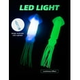 thumbnail image 3 of BLUEWING 9in Lighted Glow Squid Lure 1pc LED Saltwater Fishing Lure Soft Squids Baits with 9/0 Stainless Steel Hook and 300LB Mono Line Trolling Deep Drop Light, Blue Squid - Blue Light, 3 of 7