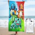 thumbnail image 1 of Toalla de playa Charmander, suave, de secado rápido, resistente a la arena, para natación, piscina, yoga, gimnasio, camping, toallas de baño ligeras, regalo para niños, niñas, niños y adultos, 27,5 x, 1 of 1