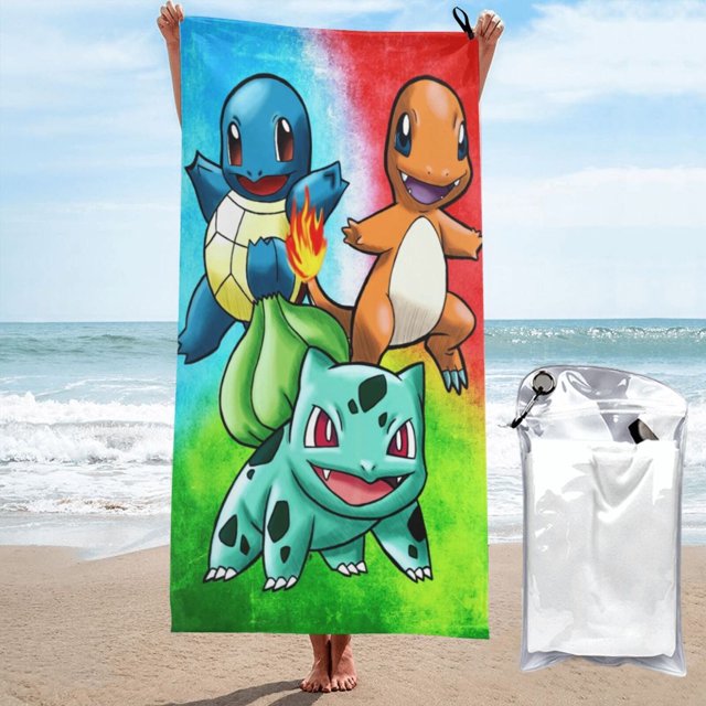 Toalla de playa Charmander, suave, de secado rápido, resistente a la arena, para natación, piscina, yoga, gimnasio, camping, toallas de baño ligeras, regalo para niños, niñas, niños y adultos, 27,5 x