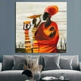 thumbnail image 2 of Black Woman Wall Art, African Printed Canvas, Abstract Woman Wall Art, African Woman With Baby, African Woman Artwork, Abstract Canvas Art, Canvas Wall Decor - Gold Framed, 2 of 5