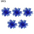 thumbnail image 1 of Flores artificiales con purpurina para decoración de árbol de Navidad, adornos de Feliz Año Nuevo, flores falsas, 2023, 1 of 4