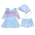 thumbnail image 4 of Gunia Swimming Suit For Girls 3 Piece Dress Long Sleeved Sun Swimwear Toddler Kids Bathing Suits Swimsuits For Beach Pool 2-12 Years, 4 of 4