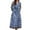 Blue, variant on SWSMCLT Women's Long Dresses V Neck Tulle 2 Layered Swing Maxi Long Sleeve Dress Mesh Floral Printed Flowy Criss Cross Wrap Dress Grey Large