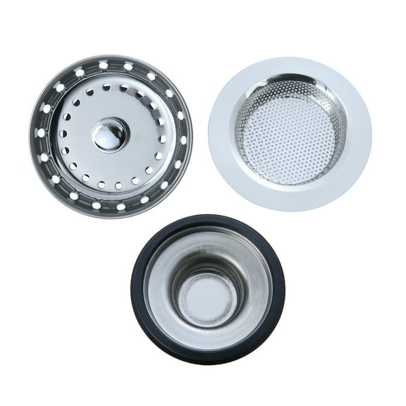Mainstays Stainless Steel 3 Pack Kitchen Sink Strainer, Mesh Strainer, and Stopper Silver