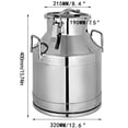 thumbnail image 2 of 304 Stainless Steel Milk Can 20 Liter/5.25 Gallon Wine Pail Bucket Tote Jug Milk Can Canister with Sealed Lid Heavy Duty, Pot Bucket Milk Churn Can, 2 of 8