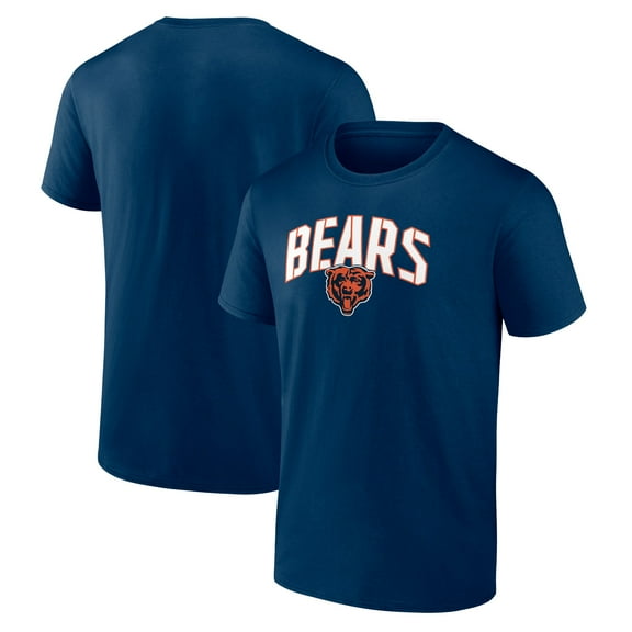 Men's Navy Chicago Bears Arched Kicker Stencil T-Shirt