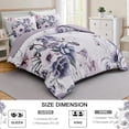 thumbnail image 7 of Dinjoy Floral Comforter Queen 3Pcs Purple Flowers Soft Microfiber Bedding Set Adult(90"x90"), 7 of 7