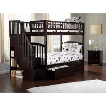 AFI Westbrook Staircase Bunk Twin over Twin with 2 Urban Bed Drawers, Espresso