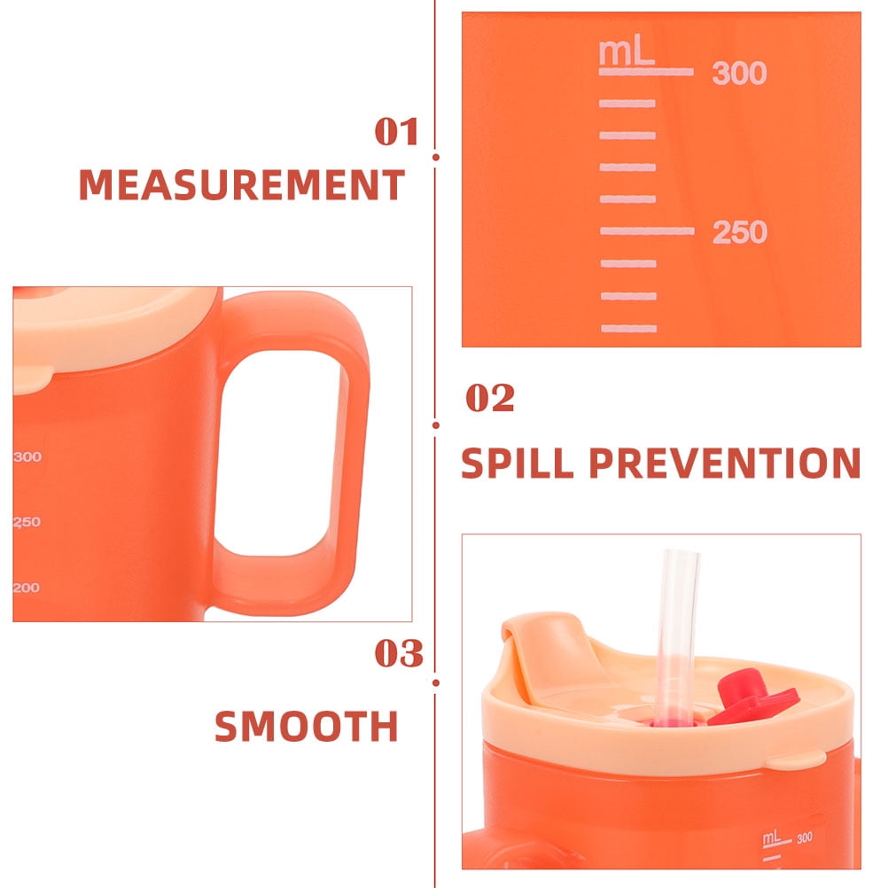 Worgeous  2 Pcs Adaptive Cups Dysphagia Rehabilitation Baby Elderly Orange