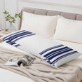 thumbnail image 6 of Navy Blue Striped Body Pillow Cover 20 x 54 Inch Decorative Pillow Cover Farmhouse Simple Line Vertical Stripes Lumbar Pillowcase Seasonal Rectangle Cushion Case for Couch Sofa Bed Living Room, 6 of 9