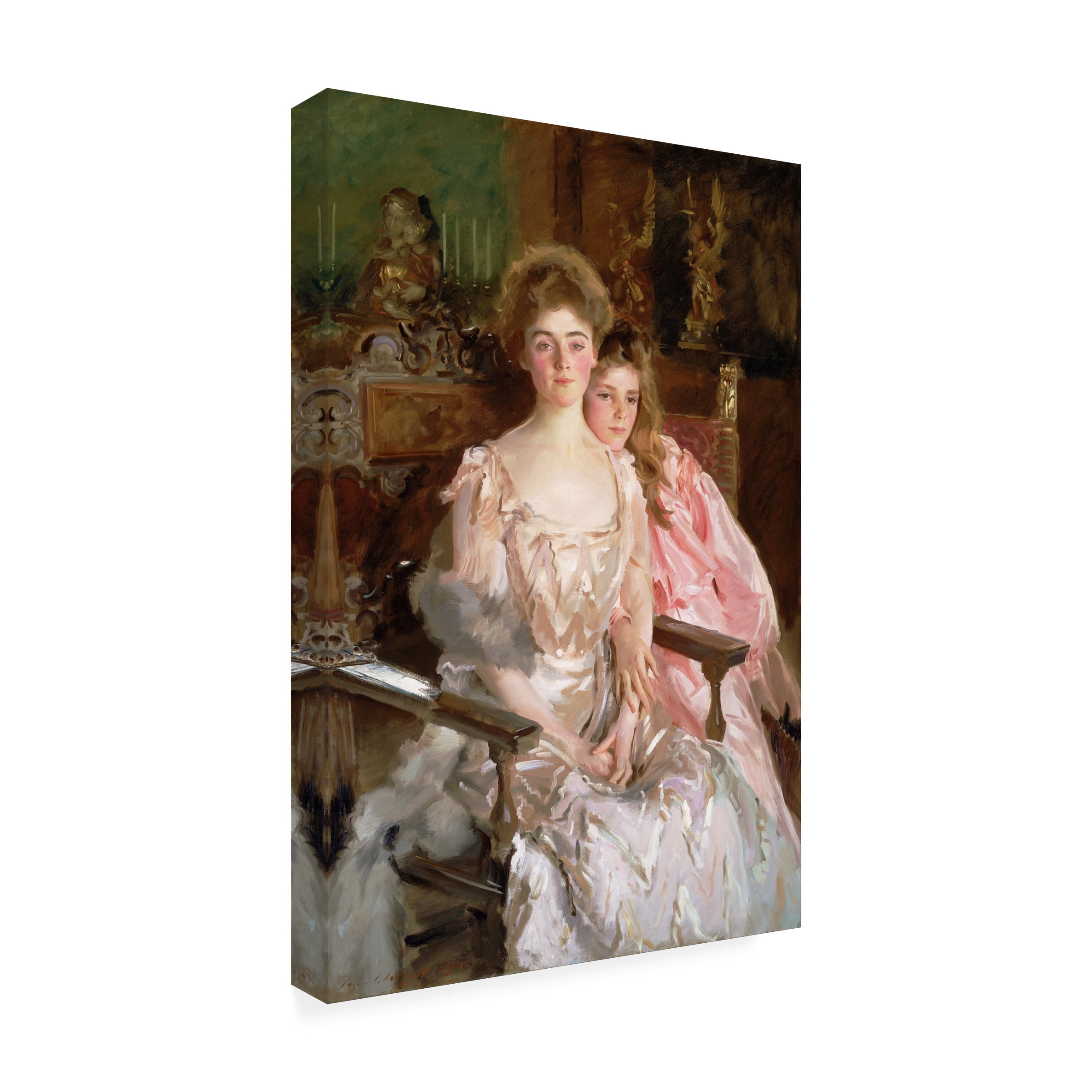 John Singer Sargent 'Mrs Fiske Warren And Daughter' Canvas Art