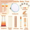 thumbnail image 4 of Wooden Musical Instruments for Toddlers 1-3 - Montessori Educational Toys for 1 2 3 Year Old Baby Kids, with Xylophone, One 1st 2st Christmas Birthday Gifts for Girls Boys, 4 of 8