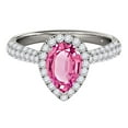thumbnail image 2 of Mauli Jewels Rings for Women 1.55 Carat Diamond and Pear Shaped Pink 4-prong 10K White Gold, 2 of 7
