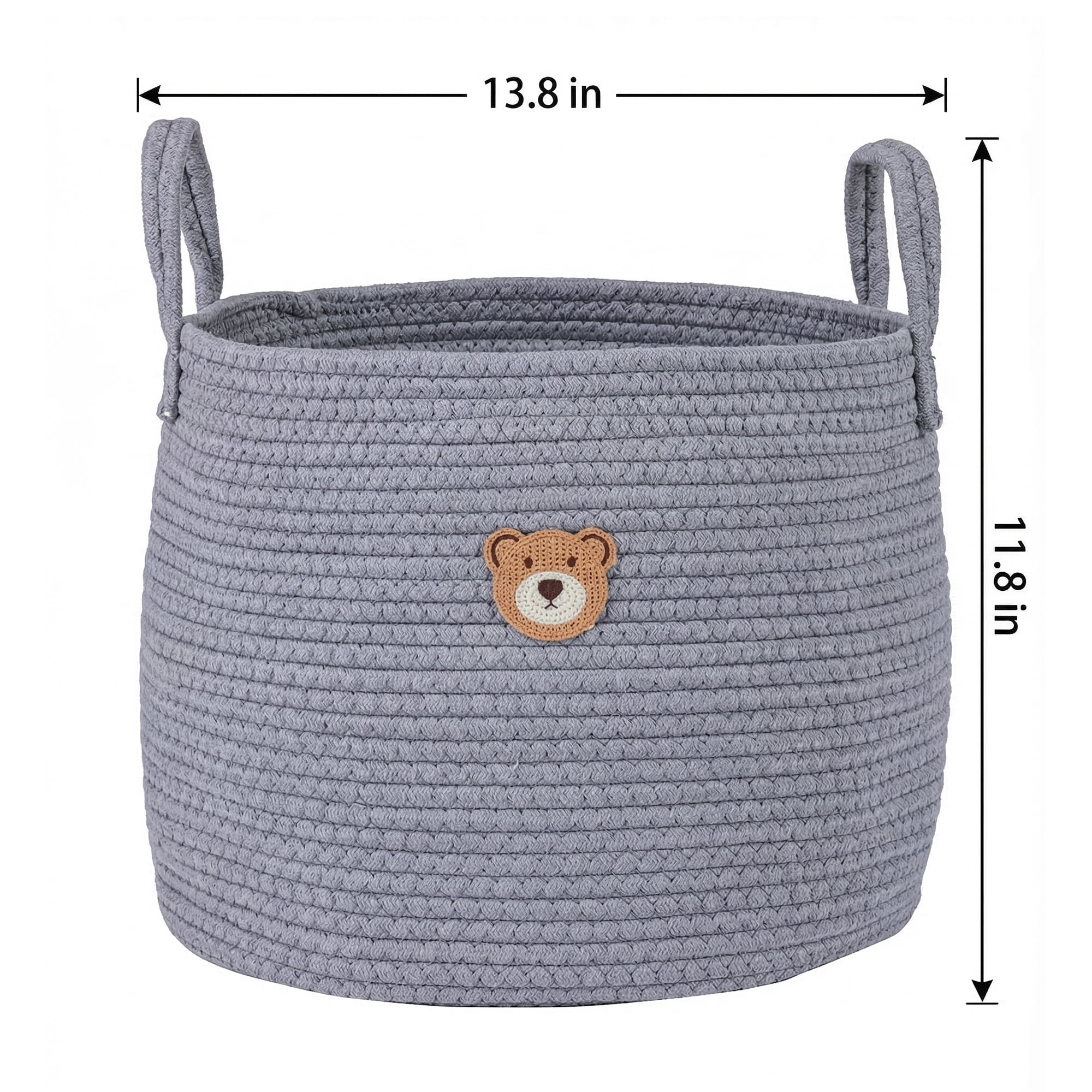 Unique Bargains Storage Basket Shelf Closet Storage Bin Grey 13.8*13.8*11.8in