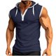 thumbnail image 2 of pstuiky Camiseta sin mangas para hombre, Blusa sin mangas con capucha y cuello redondo para hombre, con botones y parches de fitness de color Camisas para hombres xl, 2 of 7