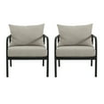 thumbnail image 2 of GDF Studio Kenia Outdoor Club Chairs with Cushions, Aluminum, Beige Black, Set of 2, 2 of 9