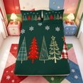 thumbnail image 5 of Manfei Xmas Elegant Snowman Bed Sheets,Retro Gift Full Size Sheets,4 Pieces,1 Flat Sheet,1 Fitted Sheet and 2 Pillowcases, 5 of 6