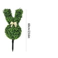 thumbnail image 3 of Easter Bunny Topiary Stake Artificial Boxwood Rabbit Decoration with Bow for Garden Yard or Home Decor, 3 of 8