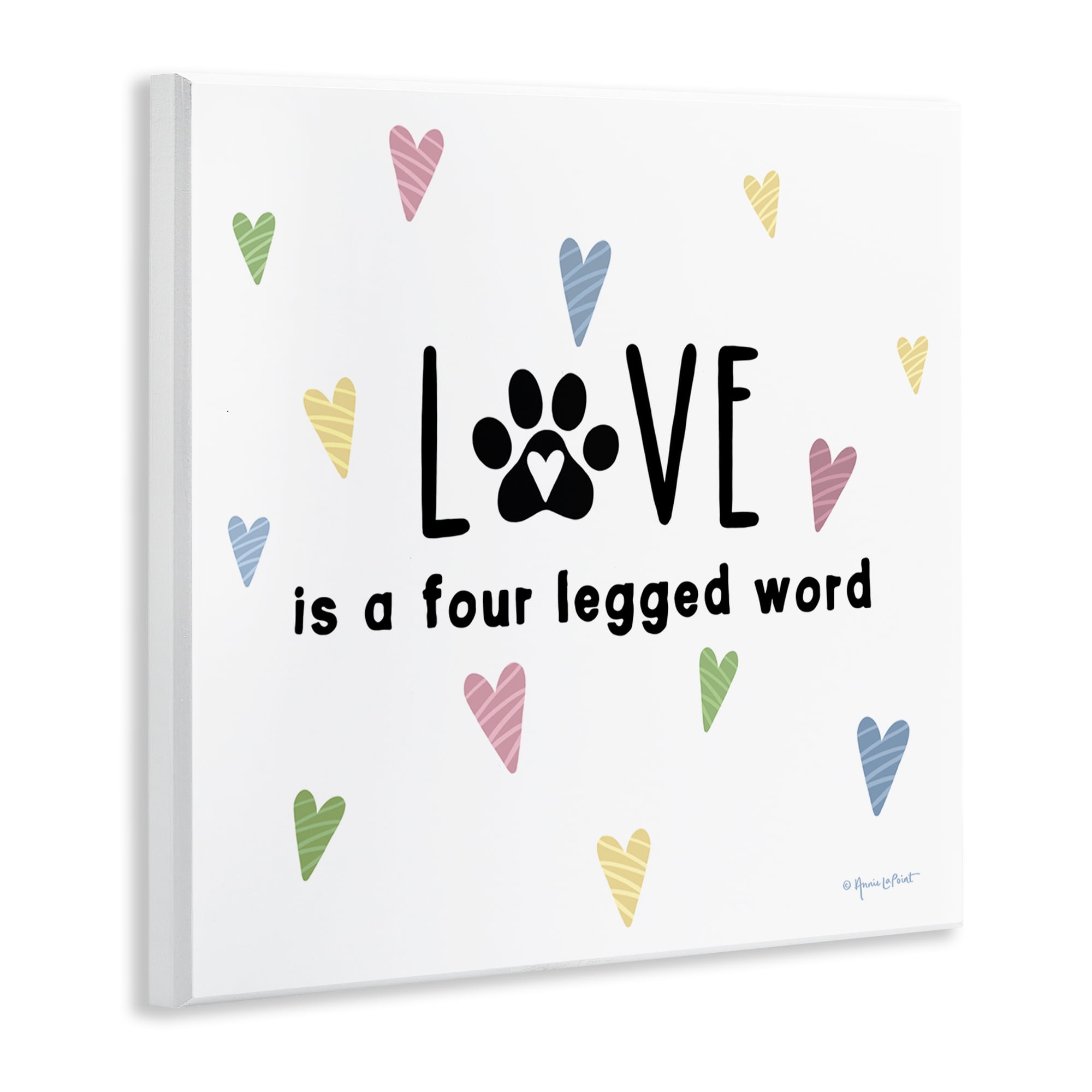 Stupell Industries Love Four Legged Novelty & Humor Painting Unframed Art Print Wall Art, 12 x 12