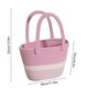 thumbnail image 3 of Bolso de paja tejido para mujer - Bolso de hombro de playa de verano, poliéster, gris/marrón/rosa, 33x30x16cm, 3 of 6